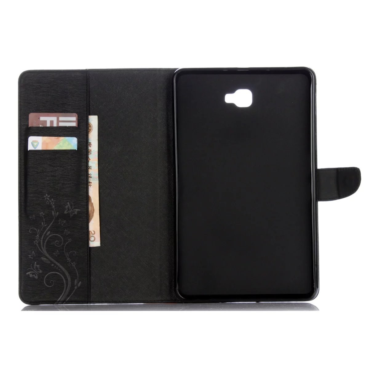 เคส Samsung Tab A 10.1 (2016) T580 T585 #เคสฝาพับแบบกระเป๋าสตางค์ลายผีเสื้อลายดอกไม้