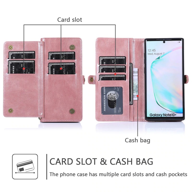 เคส Samsung Galaxy Note 10+ #เคสหนังฝาพับสไตล์กระเป๋าสตางค์ PU Wallet Split Leather 2 in 1 Card Slot + Money slot + Magnetic Separable Shell