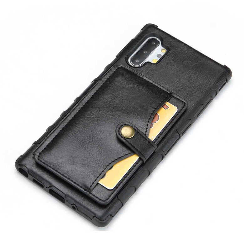 Case Samsung Galaxy Note 10+ #เคสแบบฝาหลัง TPU เคลือบหนัง PU มีที่เก็บบัตร PU Leather Coated TPU Card Holder