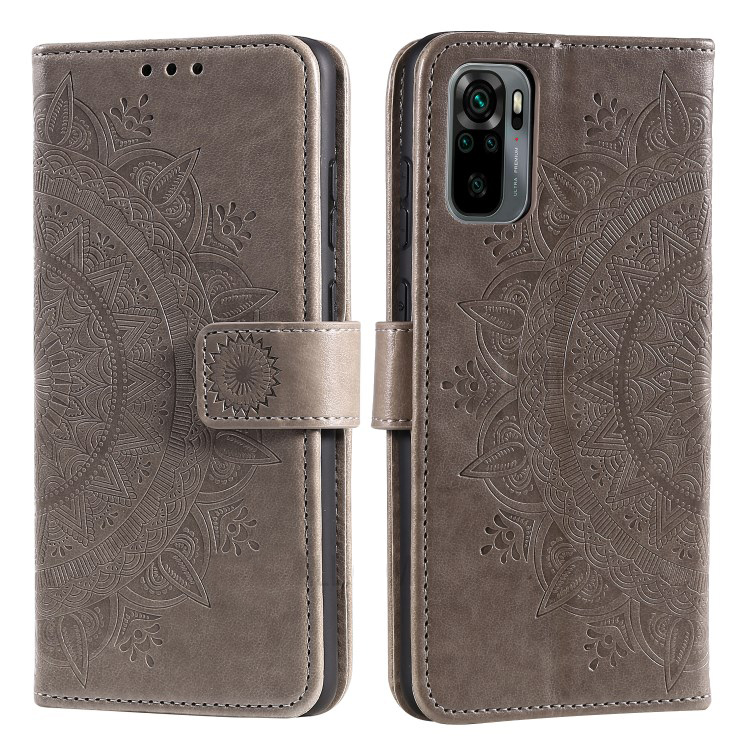 เคส Redmi Note 10S #เคสฝาพับหนัง PU ปั้มลาย Imprint Mandala Flower