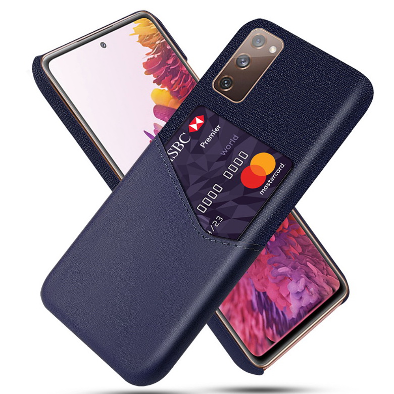 เคส Samsung Galaxy S20 FE / S20 FE 5G #เคสฝาหลัง Hybrid Protective มีช่องเสียบการ์ด Card Slot PC + PU Leather + Cloth