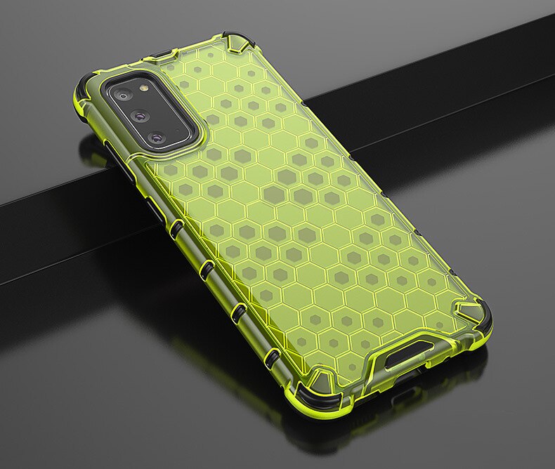 เคส Samsung Galaxy S20 #เคสฝาหลังกันกระแทก Honeycomb Shock Absorber TPU + PC + Silicone Hybrid