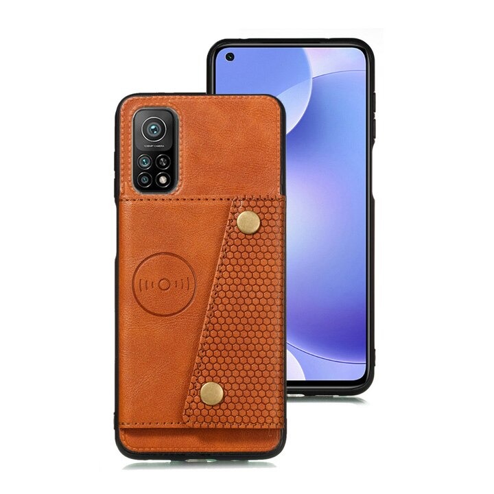เคส Xiaomi Mi 10T #เคสแบบฝาหลัง TPU เคลือบหนัง PU มีที่เก็บบัตร PU Leather Coated TPU Card Holder Magnetic Kickstand