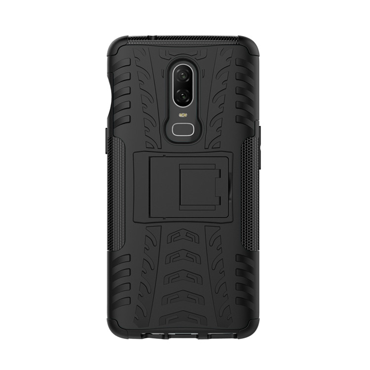 เคส OnePlus 6 #เคสฝาหลังพลาสติกแข็งรูปแบบยางรถยนต์ Hybrid PC+TPU สีสันสวยงามทันสมัย