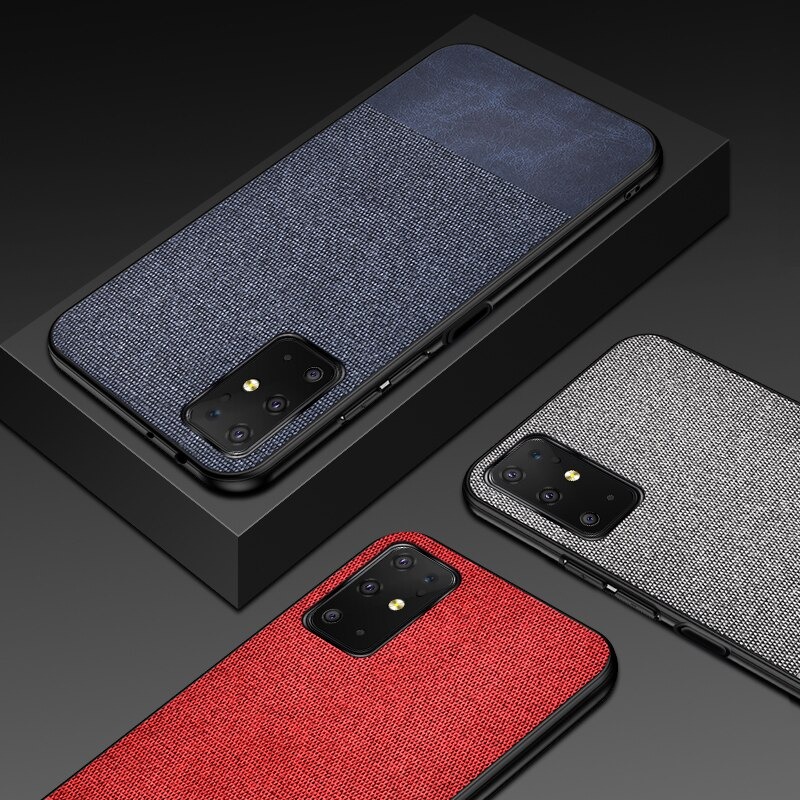 Case Samsung Galaxy Note 20 / Note 20 5G #เคสฝาหลังรูปแบบ Cloth Texture PU Leather + TPU