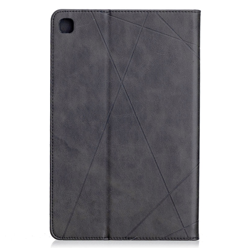 เคส Samsung Galaxy Tab S6 Lite 10.4 SM-P610 P615 P617 #เคสฝาพับหนัง PU มีช่องเสียบ ID บัตรอื่นๆในตัว Geometric Pattern Leather Card Holder Protective