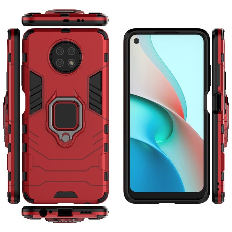 เคส Redmi Note 9T 5G #เคสฝาหลังพลาสติกแข็ง +TPU Hybrid Case มีแหวนสวมนิ้วโลหะ