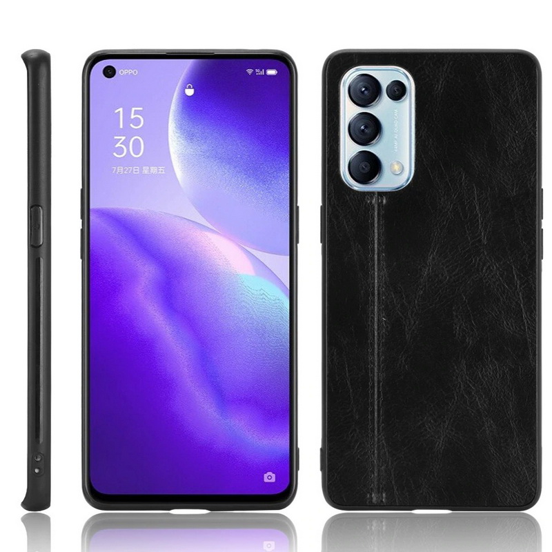 เคส OPPO Reno 5 5G #เคสฝาหลังเคลือบหนัง PU