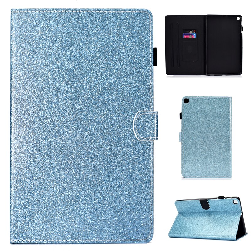 Case Samsung Galaxy Tab S5e SM-T720 #เคสแท็บเล็ตหนัง PU มีช่องใส่บัตร Glitter Powder Magnetic Stand Wallet PU Leather