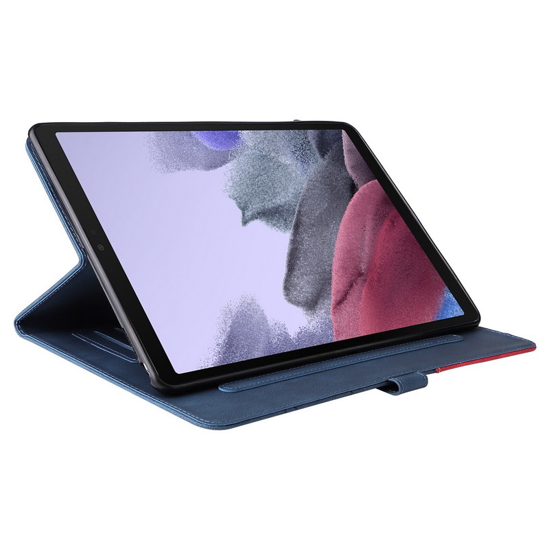 เคส Samsung Galaxy Tab A7 Lite 8.7" (T220,T225) #เคสฝาพับหนัง PU มีช่องใส่บัตร Dual-Color Splicing PU Leather Tablet Shell Case