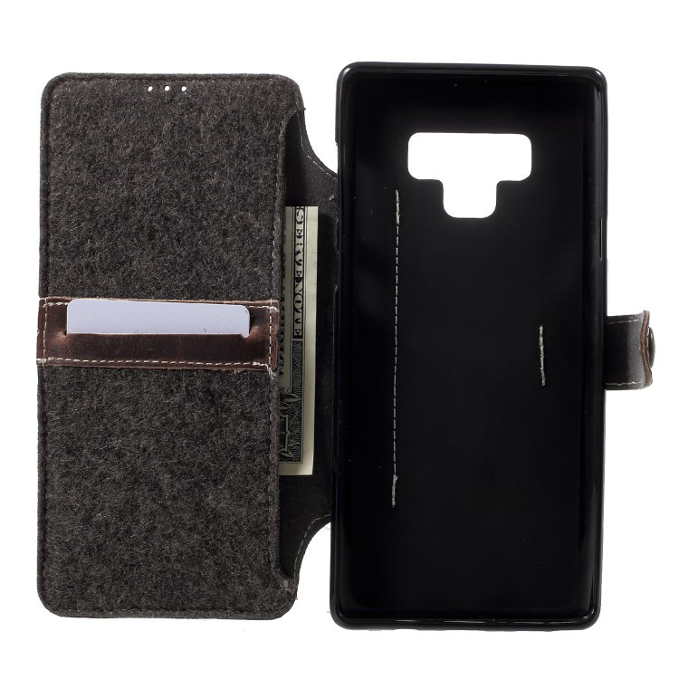 เคส Samsung Galaxy Note 9 #เคสฝาพับแบบกระเป๋าสตางค์หนังแท้ Genuine Leather Wallet