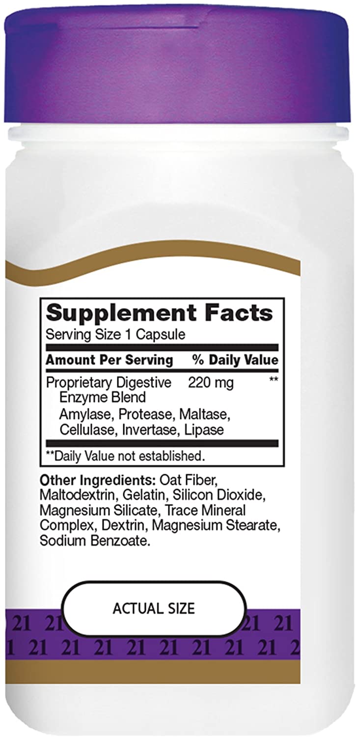 21st Century® Digestive Enzymes 60 Capsules เอนไซม์ย่อยอาหาร 6 ชนิด