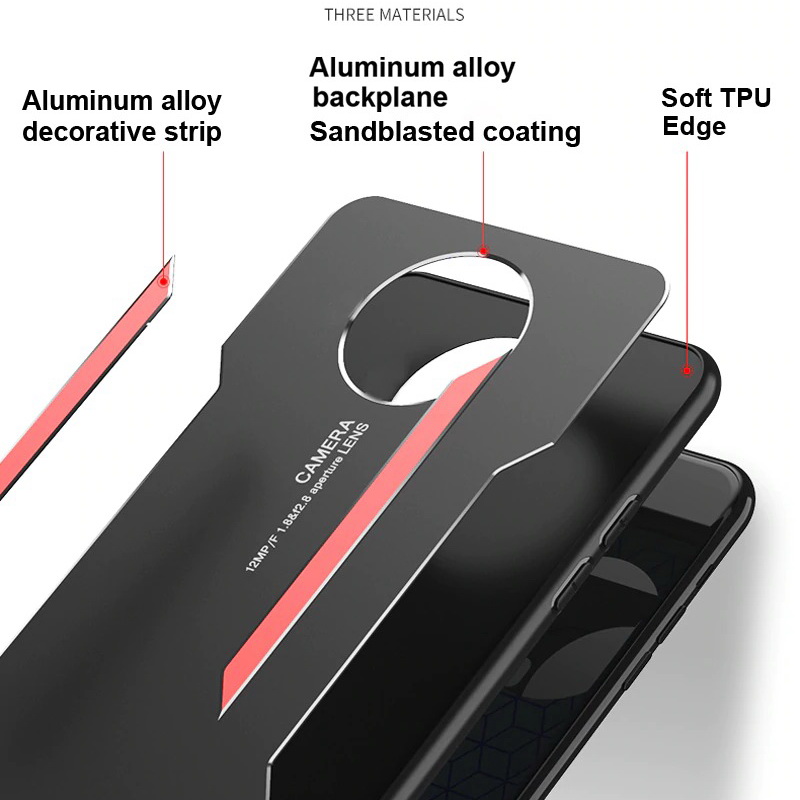 เคส Redmi Note 9T 5G #เคสฝาหลังไฮบริด Metal +TPU Shockproof metal back plate Phone Back Cover