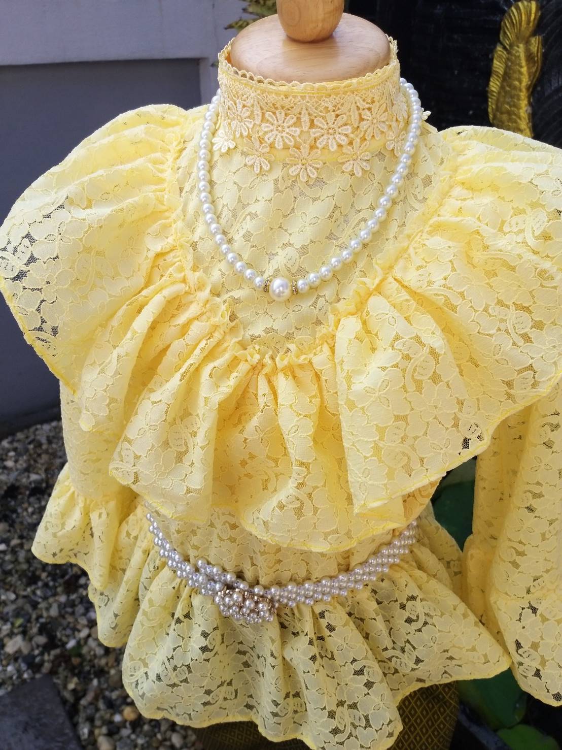 ชุดไทยเด็กหญิง รัชกาลที่ 5 ลูกไม้แขนยาว