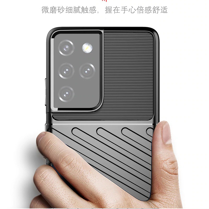 Case Samsung Galaxy S21 Ultra 5G #เคสฝาหลัง TPU อ่อน Thunder Series Twill Texture Soft TPU