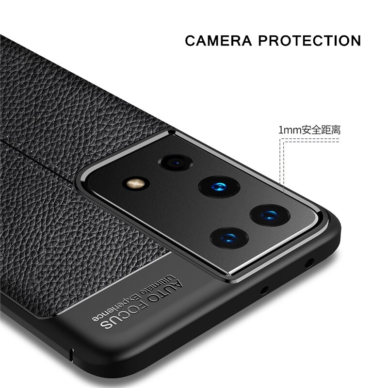 Case Samsung Galaxy S21 Ultra #เคสฝาหลัง TPU ผิวลิ้นจี่ช่วยป้องกันลายนิ้วมือและกันลื่นได้ดี