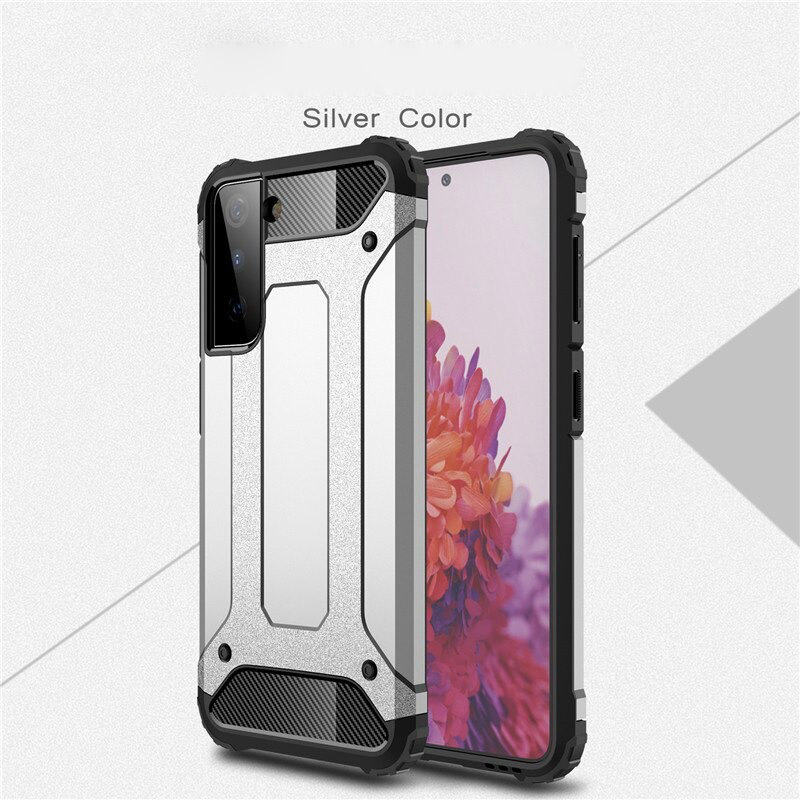 Case Samsung Galaxy S21+ #เคสฝาหลังเกราะป้องกัน ไฮบริด พลาสติก+TPU Heavy Duty Rugged Hybrid