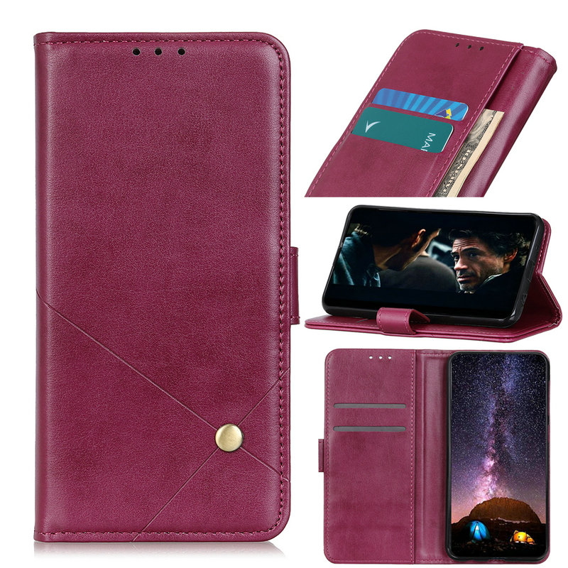 Case Moto E5 Plus #เคสฝาพับหนัง PU แบบกระเป๋าสตางค์ Rivet Decor PU Leather Wallet Stand Phone Cover