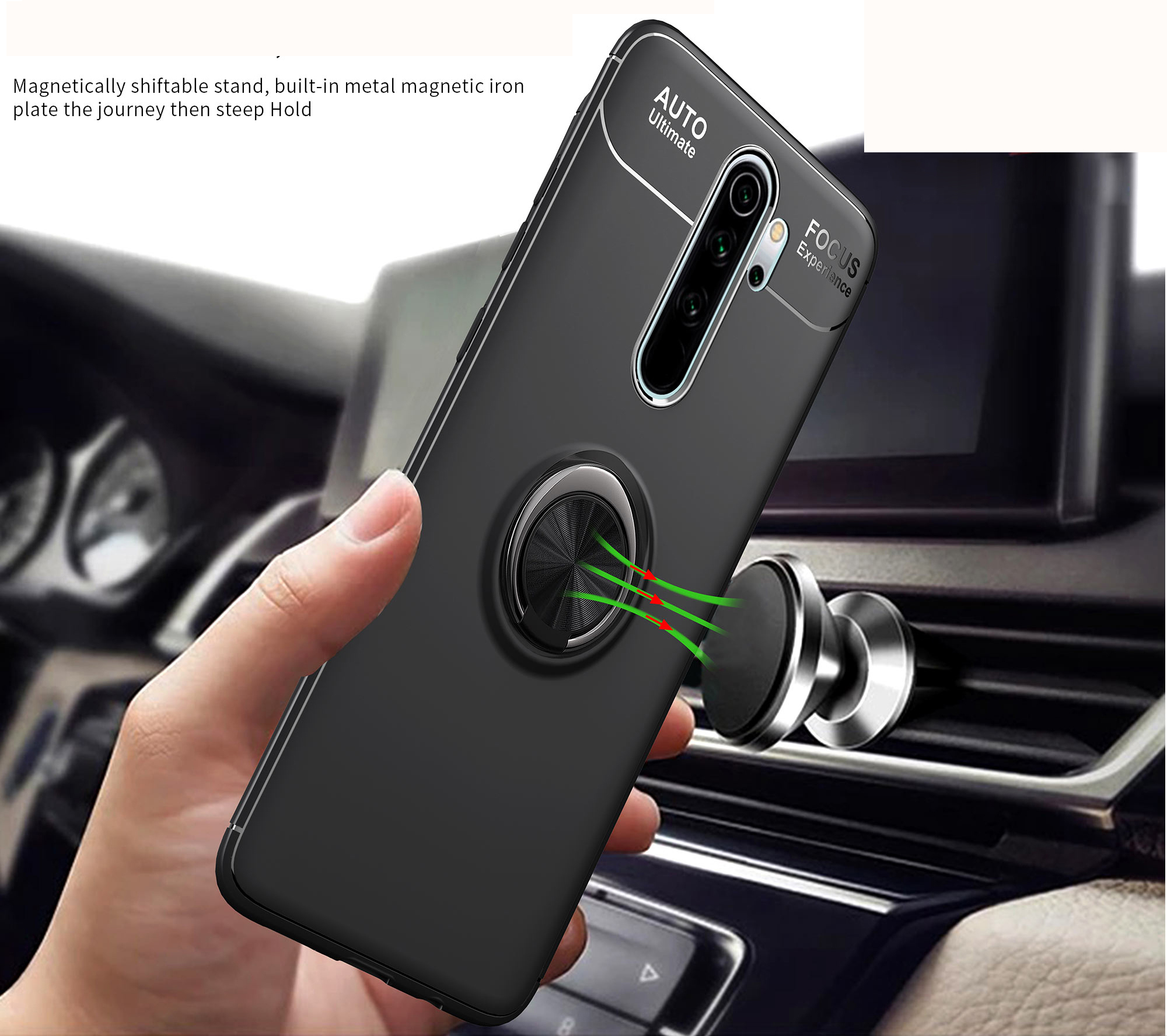 Case Xiaomi Redmi Note 8 Pro #เคสฝาหลัง TPU Finger Ring Kickstand (แผ่นโลหะแบบ Built-in)