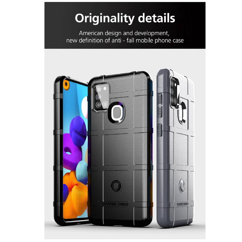 เคส Samsung Galaxy A21s #เคสฝาหลัง Rugged Shield Series Soft Silicone Shock Absorption Matte กันกระแทก