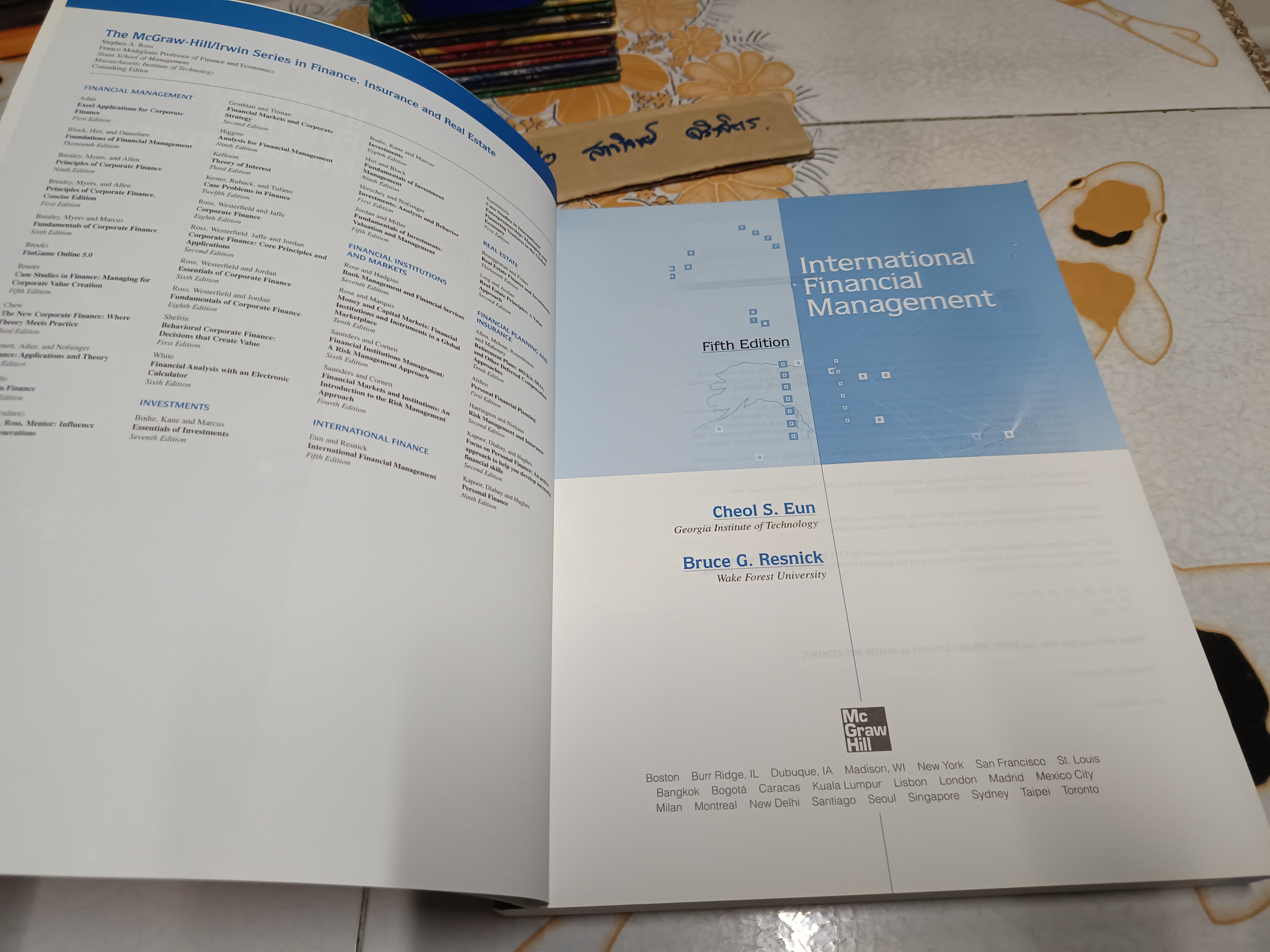 International Financial Management, 5th Edition By Cheol Eun, Bruce Resnick . McGraw Hill International edition