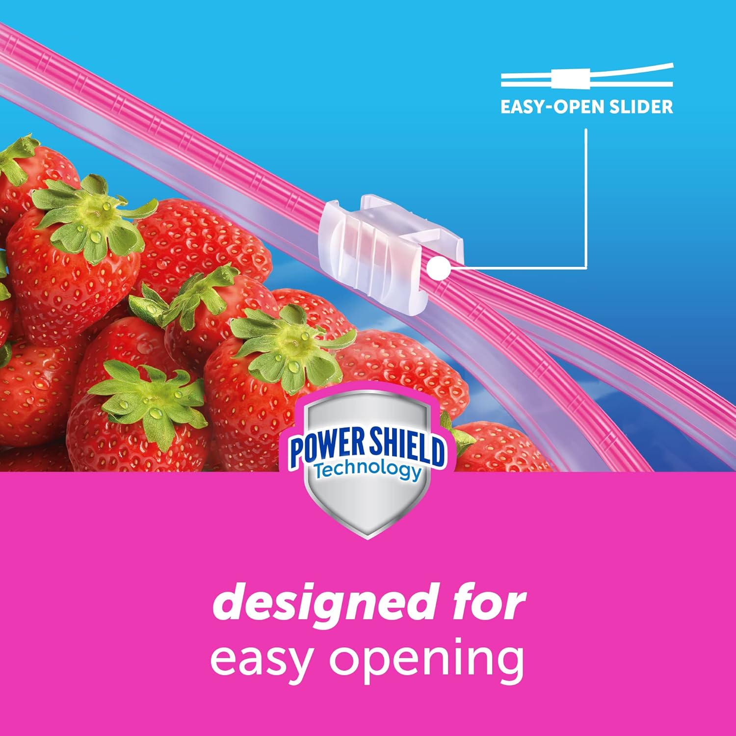 Ziploc® Storage Quart Slider Bags 20, 40, 50, 75 Count ถุงเก็บอาหาร ถุงอเนกประสงค์ Power Shield Technology