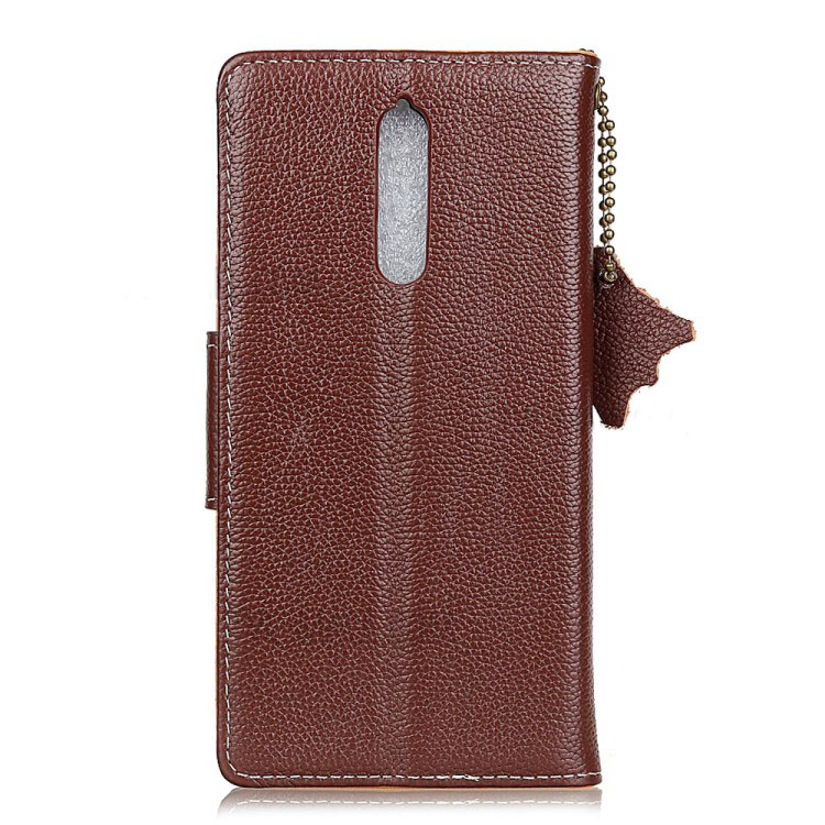 เคส Nokia 8 #เคสหนังแท้ Litchi Skin Stand Wallet เคสสไตล์กระเป๋าสตางค์หนังแท้ผิวลิ้นจี่คุณภาพพรีเมี่ยม