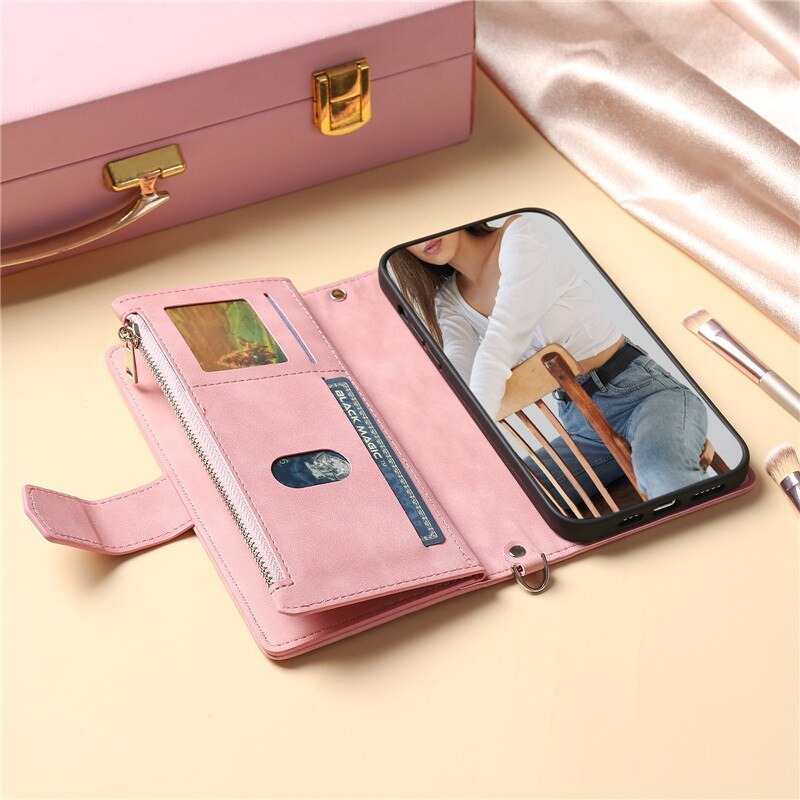 เคส Xiaomi Mi 11 Lite#เคสหนัง PU มีช่องซิปช่องเก็บบัตรหลายช่อง