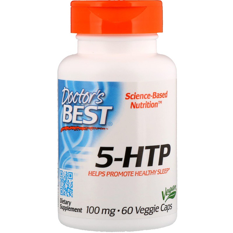 Doctor's Best® 5-HTP 100mg 60 Veggie Caps ลดความวิตกกังวล ช่วยให้จิตใจสงบ ผ่อนคลาย ช่วยในการนอนหลับ