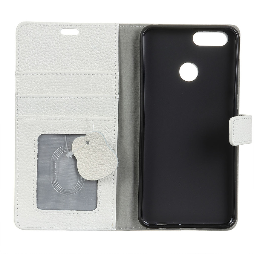 เคส Huawei Y9 (2018) #เคสฝาพับแบบกระเป๋าสตางค์หนังแท้ผิวลิ้นจี่ Litchi Grain