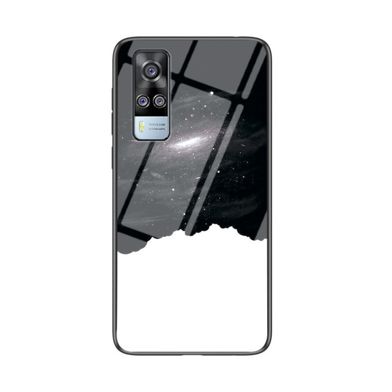 Case Vivo Y31 2021 #เคสฝาหลัง Gradient Color Glass + PC + TPU Hybrid Case