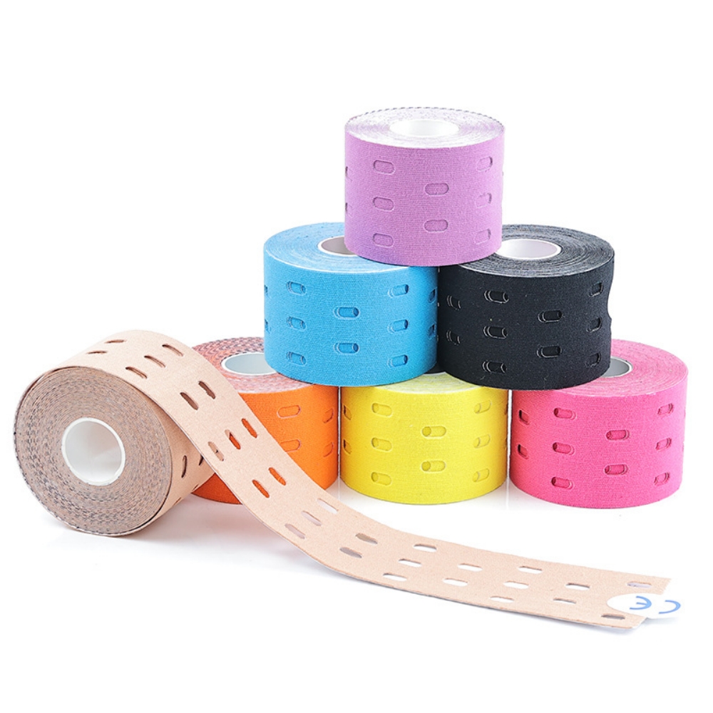เทปบำบัด เทปติดกล้ามเนื้อแบบเจาะรู ขนาด 5cm ยาว 5m Kinesiology tape (P07)