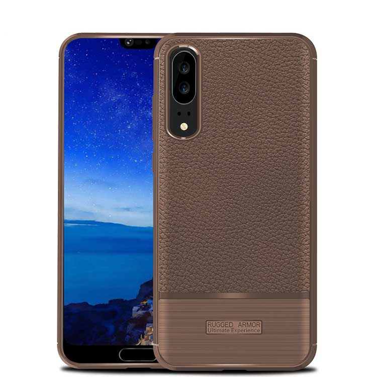 เคส Huawei P20 #เคสฝาหลัง TPU นิ่มผิวลิ้นจี่กันลื่นคุณภาพดีราคาถูก
