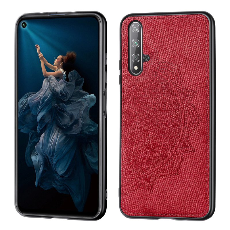 Case Huawei Nova 5T #เคสฝาหลัง Imprint Mandala Flower ลายดอกไม้หนัง PU+PCTPU ไฮบริด