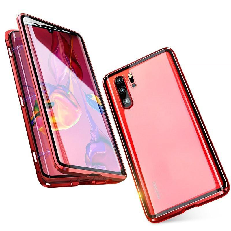 เคส Huawei P30 Pro #เคสกรอบโลหะติดแม่เหล็ก + กระจกนิรภัย Shock-proof Magnetic Installation Metal Frame + Tempered Glass Alll-round Protective