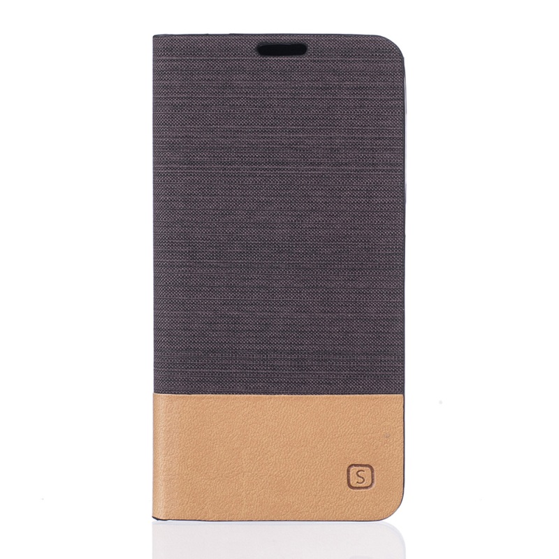 เคส Huawei Y5II #เคสฝาพับ การออกแบบสองสีที่มีผิวผ้าลินิน