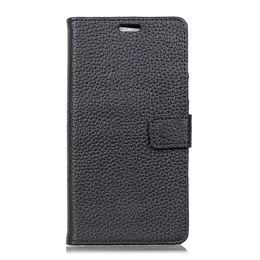 เคส Huawei Y9 (2018) #เคสฝาพับแบบกระเป๋าสตางค์หนังแท้ผิวลิ้นจี่ Litchi Grain