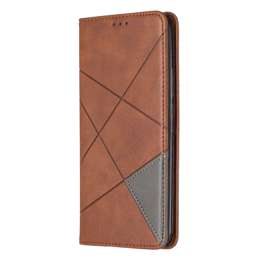 Case Huawei P30 Lite #เคสฝาพับหนัง PU มีช่องเสียบ ID บัตรอื่นๆในตัว Geometric Pattern Leather Card Holder Protective