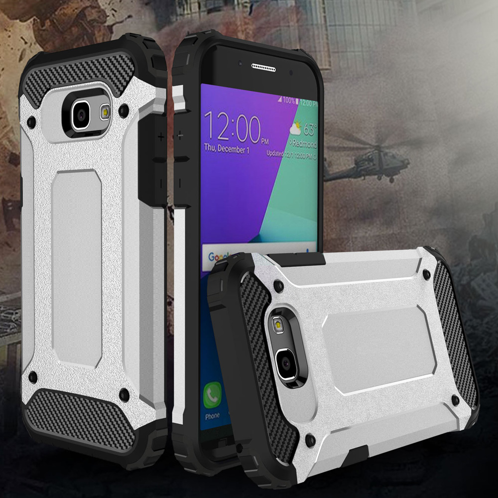 Case Samsung Galaxy A7 2017#เคสฝาหลังไฮบริดกันกระแทก Armor Guard PC + TPU สีบรอนซ์ #พร้อมส่ง