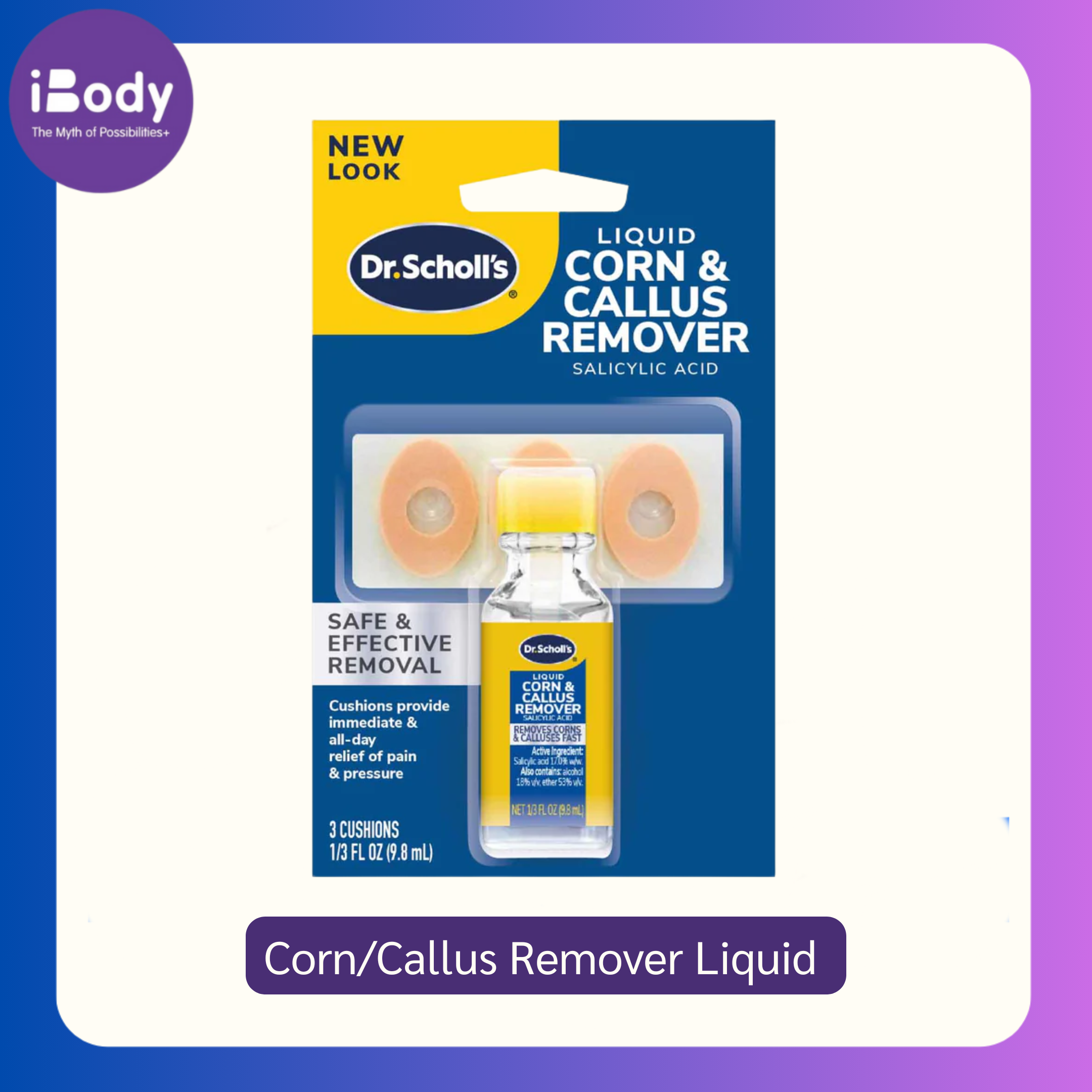15% Sale!!! EXP.04/2026 Dr.Scholl's® Corn/Callus Remover Liquid 3 Cusion 9.85mlเจลขจัดข้าวโพดและหนังด้านกำจัดแคลลัส ตาปา ข้าวโพด