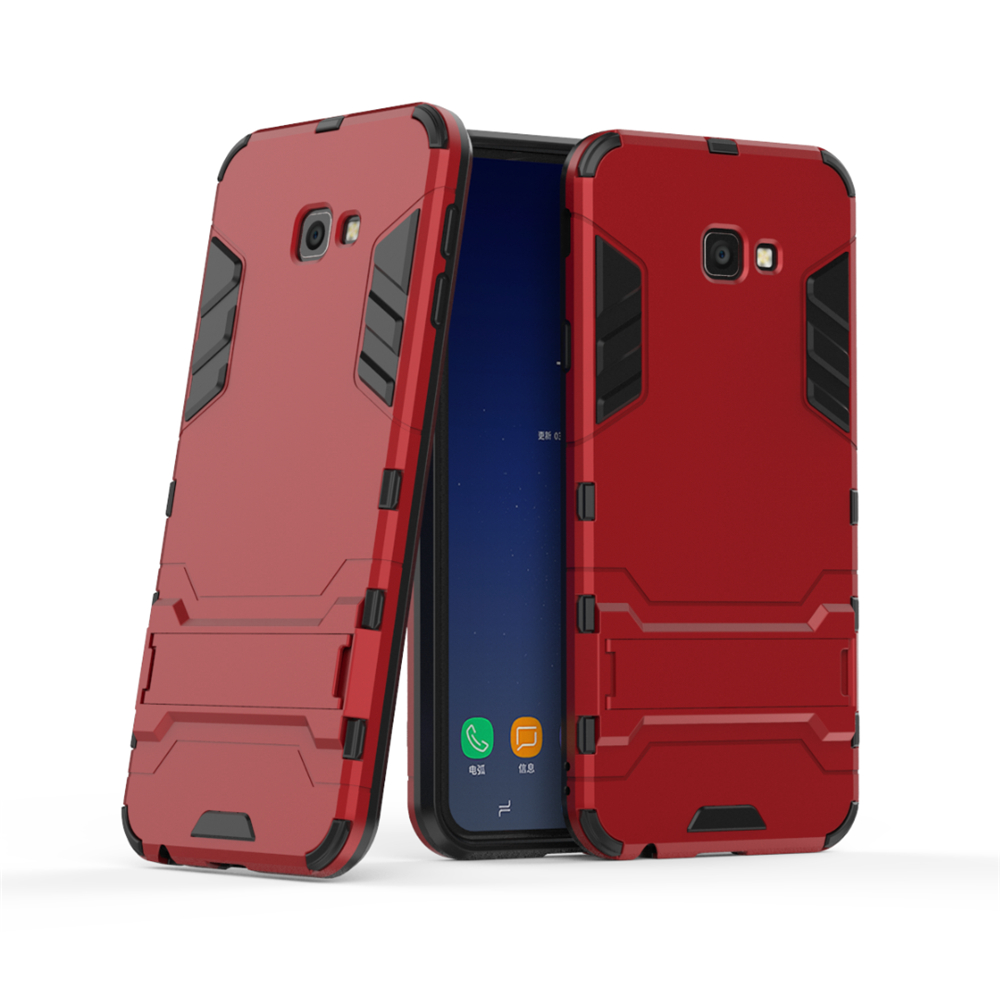 Case Samsung Galaxy J4+ #เคสฝาหลังพลาสติก ไฮบริด TPU + Kickstand