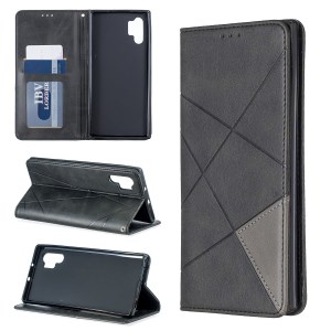 Case Samsung Galaxy Note 10 Plus #เคสฝาพับหนัง PU มีช่องเสียบ ID บัตรอื่นๆในตัว Geometric Pattern Leather Card Holder Protective