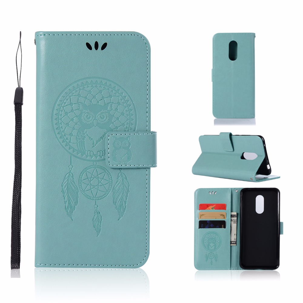 Case Xiaomi Redmi 5 Plus #เคสฝาพับแบบกระเป๋าสตางค์ฝาพับหนัง PU ลายนกฮูก