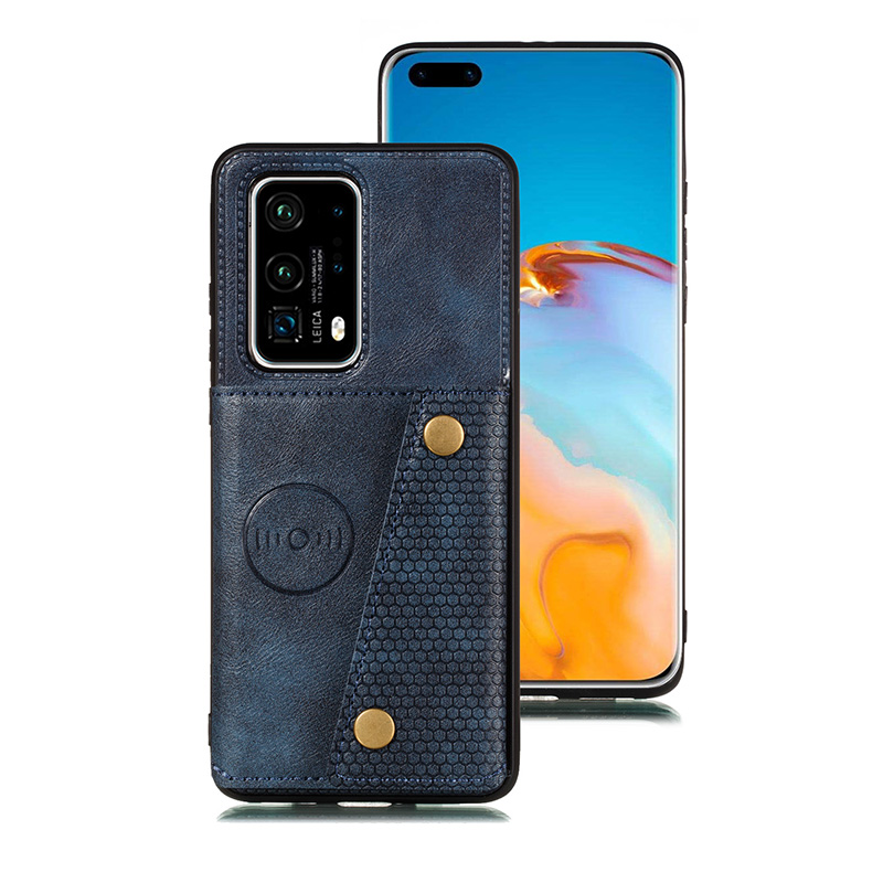 เคส Huawei P40 Pro Plus #เคสแบบฝาหลัง TPU เคลือบหนัง PU มีที่เก็บบัตร PU Leather Coated TPU Card Holder Magnetic Kickstand