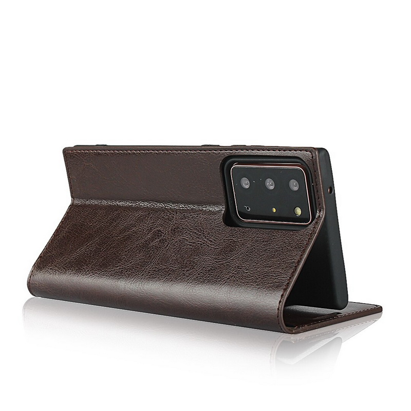 Case Samsung Galaxy Note 20 Ultra / Note 20 Ultra 5G #เคสฝาพับหนังแท้แบบกระเป๋าสตางค์คุณภาพดี Crazy Horse Genuine Leather Cover