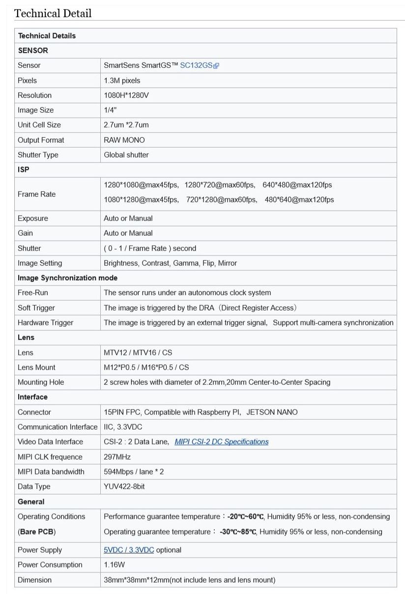 1.3MP Global Shutter MIPI CSI-2 Camera, CS-TX2-XAVIER-nCAM-SC132 for Jetson TX2 Devkit and Xavier