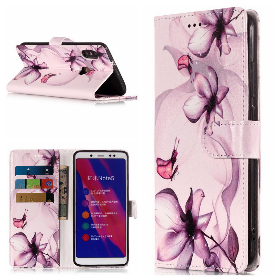 Case Xiaomi Redmi Note 5 #เคสฝาพับสไตล์กระเป๋าสตางค์พิมพ์ลายสวยๆ Pattern Printing Wallet Leather