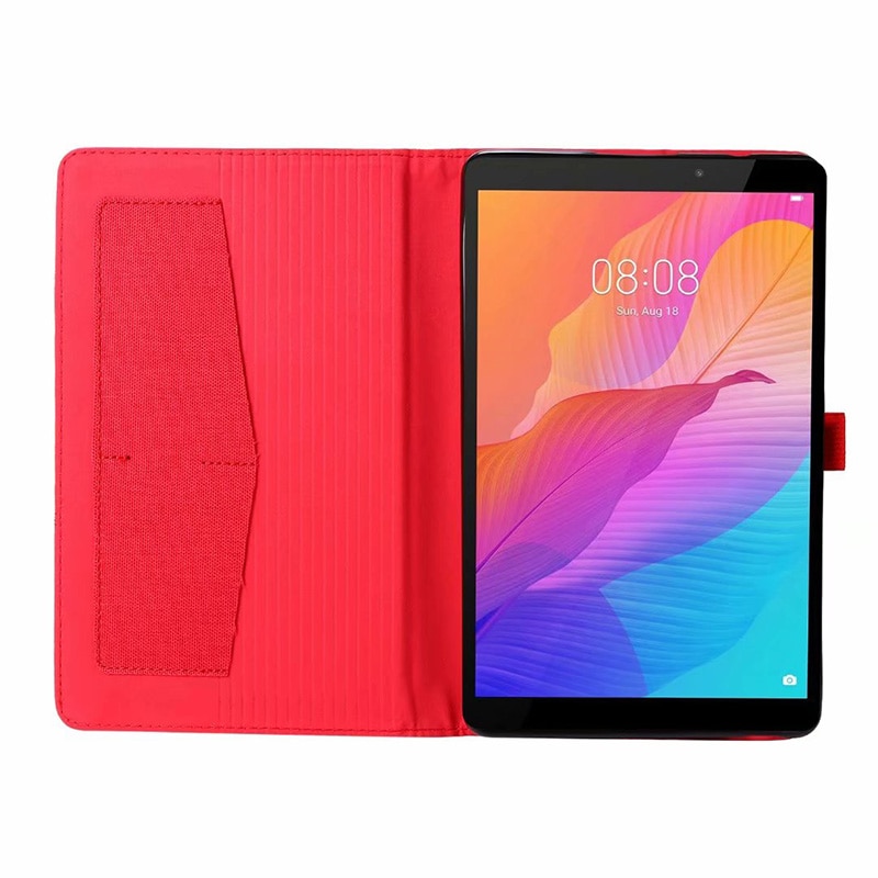 Case Huawei MatePad T8 8นิ้ว #เคสฝาพับหนัง PU ผิวผ้าพับตั้งได้ Cloth Leather Wallet
