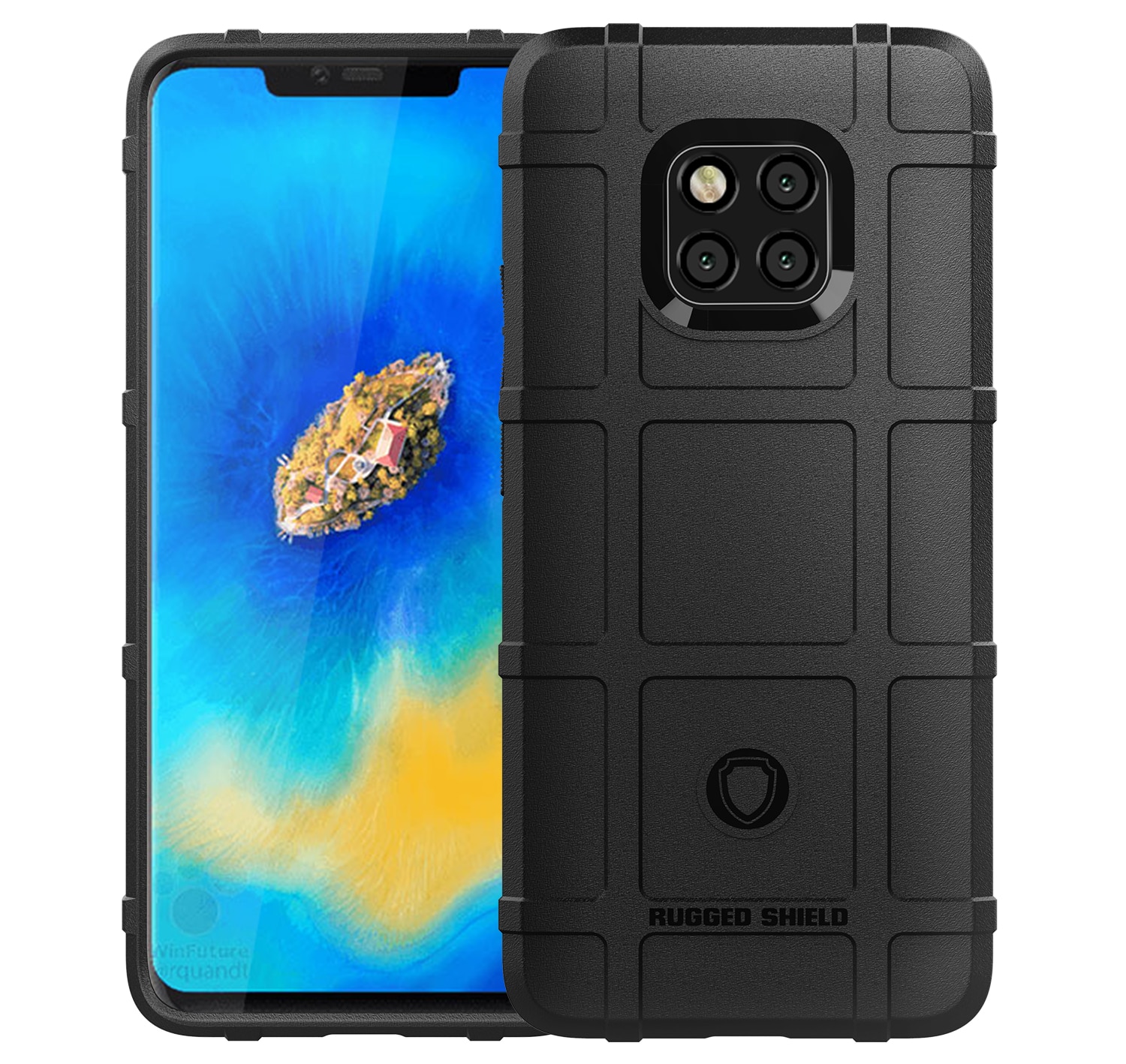 เคส Huawei Mate 20 Pro #เคสฝาหลัง Rugged Shield Series Soft Silicone Shock Absorption Matte กันกระแทก