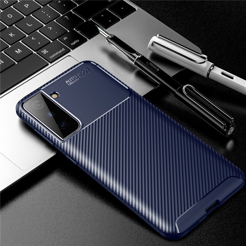 Case Samsung Galaxy S22+ 5G#เคสฝาหลังนิ่ม Carbon Fiber Anti-drop TPU Protection